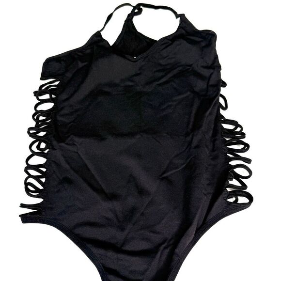 Signature 8 Sexy Black Strappy Cutout Bodysuit – Pole Dance • Festival • Stage W - Picture 2 of 5